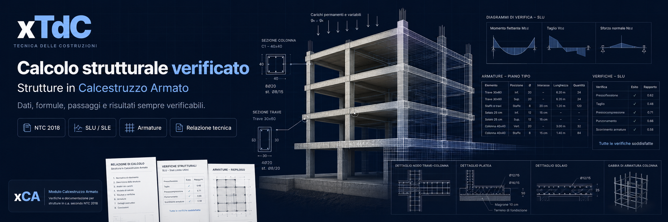 xTdC modulo xCA: verifiche e documentazione per strutture in calcestruzzo armato